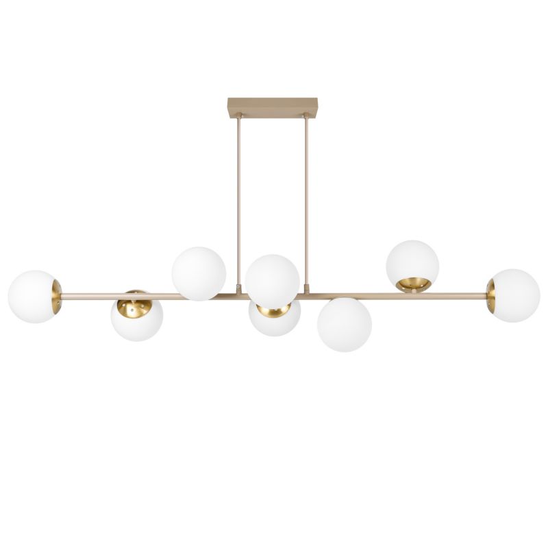 Lampa sufitowa wisząca MasterLED Bali 8x LED E27 żyrandol kule 120 cm beżowy kaszmir 1szt.