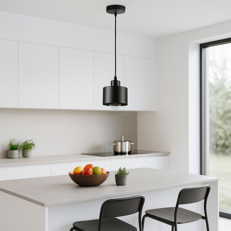 Lampa sufitowa wisząca MasterLED E27 żyrandol oprawa 100cm zwis pojedyncza czarna 1 szt.
