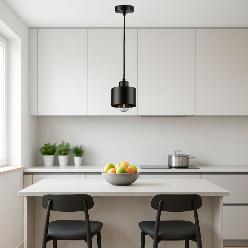 Lampa sufitowa wisząca MasterLED E27 żyrandol oprawa 100cm zwis pojedyncza czarna 1 szt.