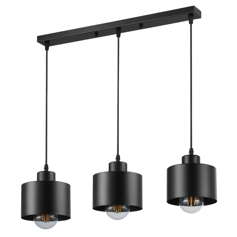 Lampa sufitowa wisząca MasterLED Elza 3x LED E27 żyrandol 100 cm IP20 stal czarna 1 szt.