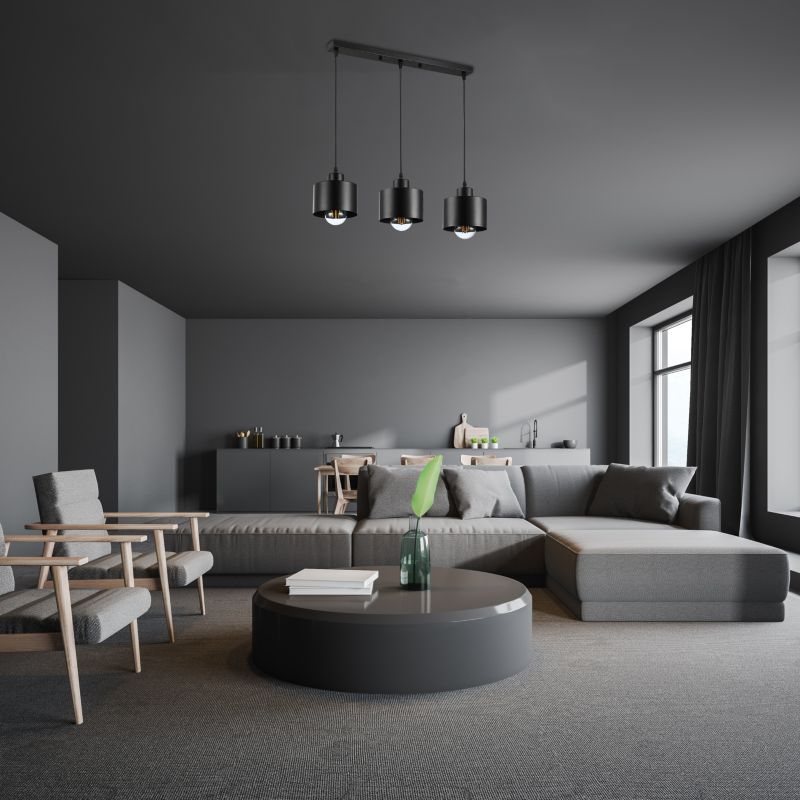 Lampa sufitowa wisząca MasterLED Elza 3x LED E27 żyrandol 100 cm IP20 stal czarna 1 szt.