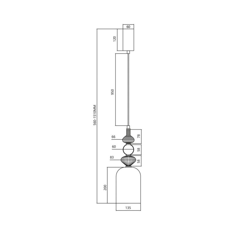 Lampa sufitowa wisząca Milagro Arte 3591 multikolor szerokość 13.5 cm wbudowany LED 12W 1 szt.