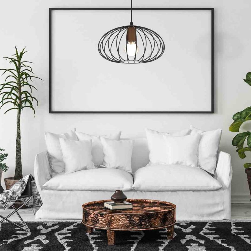 Lampa sufitowa wisząca Milagro Meridiano 9599 czarna szerokość 36 cm 1xE27 x 40W 1 szt.