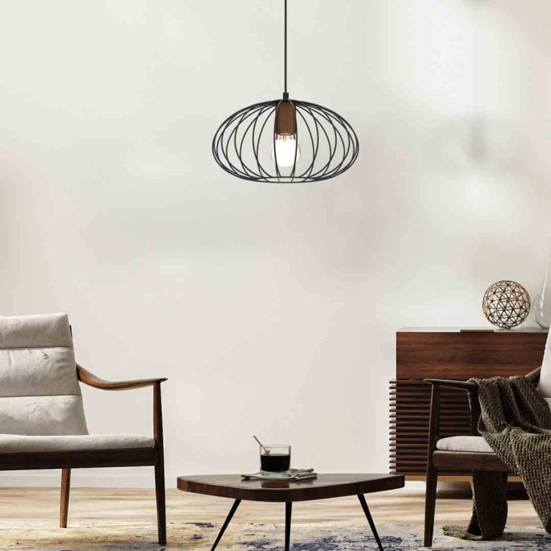 Lampa sufitowa wisząca Milagro Meridiano 9599 czarna szerokość 36 cm 1xE27 x 40W 1 szt.