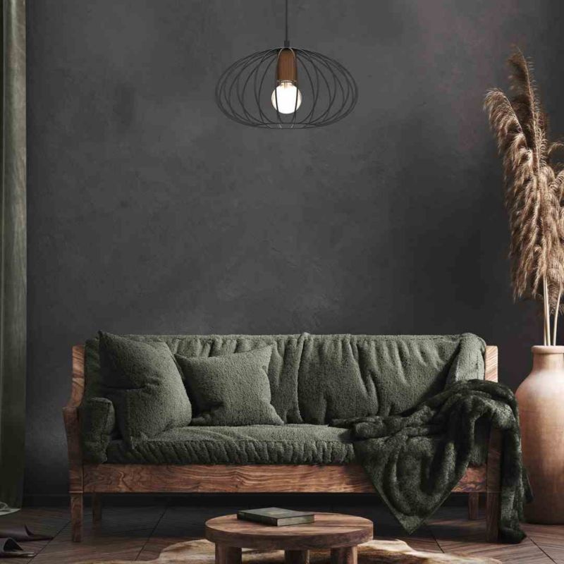 Lampa sufitowa wisząca Milagro Meridiano 9599 czarna szerokość 36 cm 1xE27 x 40W 1 szt.