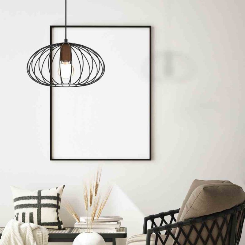 Lampa sufitowa wisząca Milagro Meridiano 9599 czarna szerokość 36 cm 1xE27 x 40W 1 szt.