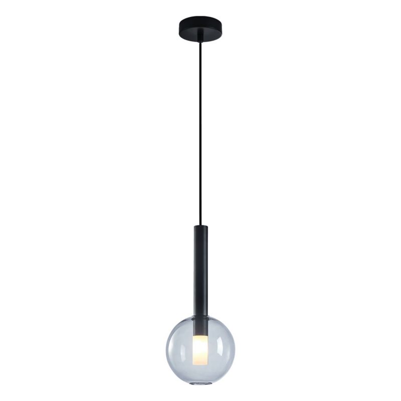Lampa sufitowa wisząca Milagro Niko 3317 czarno-przezroczysty szerokość 15 cm 1xG9 x 9W 1 szt.