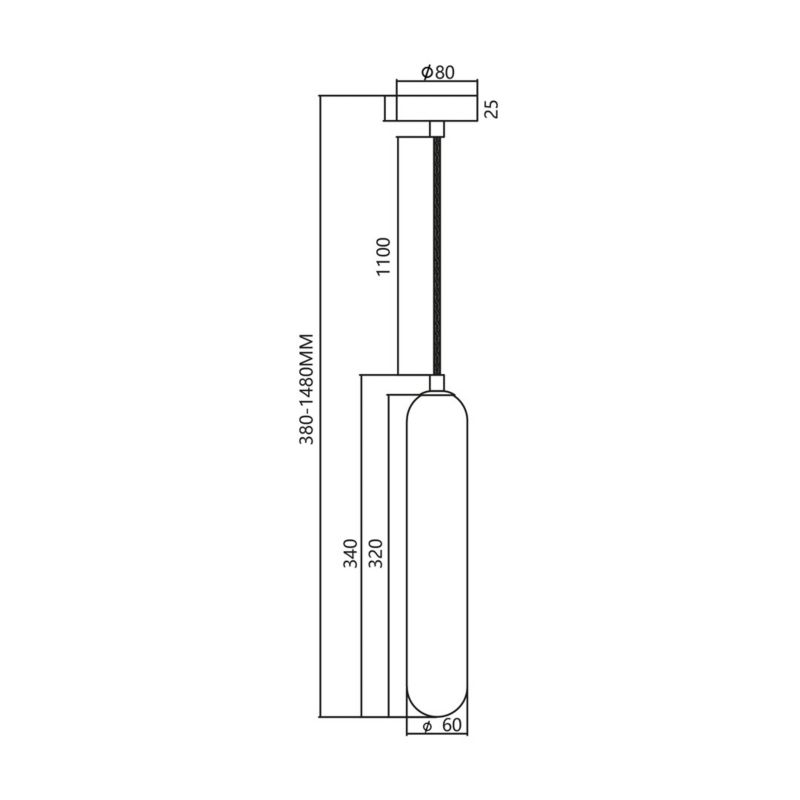 Lampa sufitowa wisząca Milagro Pax 3379 czarna szerokość 8 cm 1xG9 x 9W 1 szt.