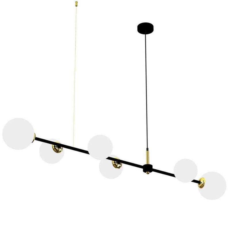 Lampa sufitowa wisząca Milagro Pop 8462 czarno-biała-złota szerokość 94 cm 6xE14 x 40W 1 szt.