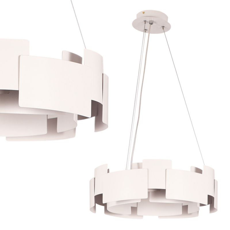 Lampa sufitowa wisząca Milagro Torino 1402 biała szerokość 46 cm wbudowany LED 24W 1 szt.