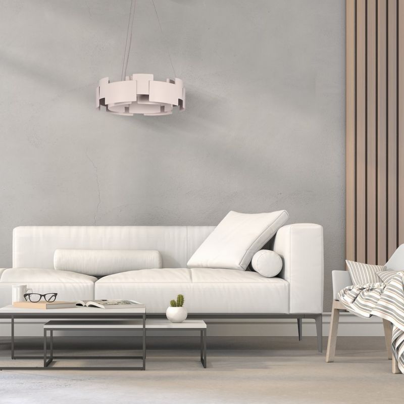 Lampa sufitowa wisząca Milagro Torino 1402 biała szerokość 46 cm wbudowany LED 24W 1 szt.