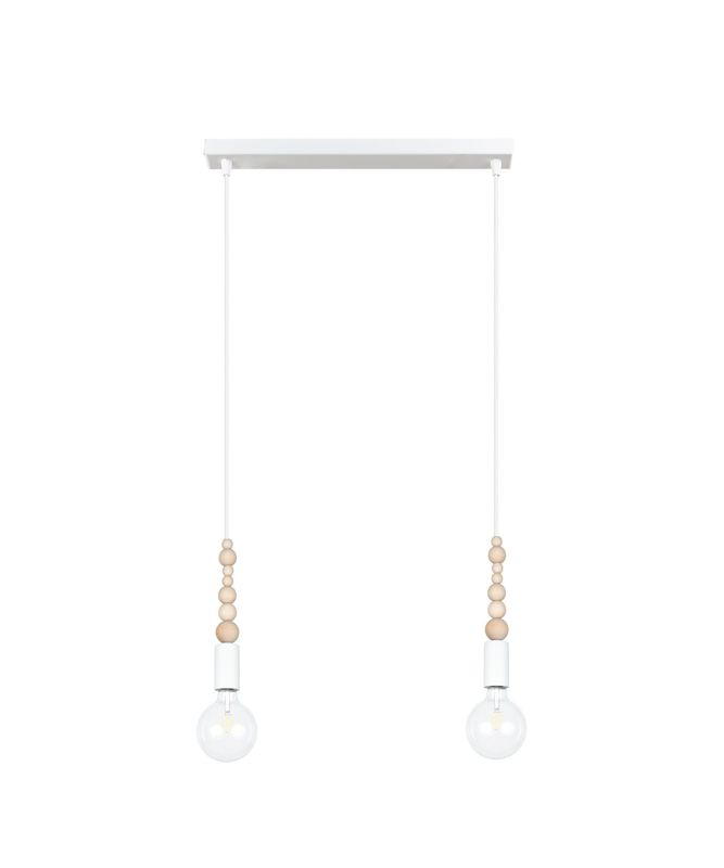 Lampa sufitowa wisząca NALLA HEXE E27 metal drewno 2 x 60W H0535 1 szt.