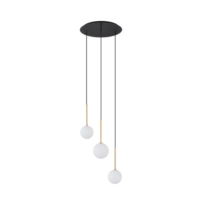 Lampa sufitowa wisząca Nowodvorski Lighting Karo czarno-biała-złota wym: 100 x 40 x 40 cm 3xG9 x 12W 1 szt.