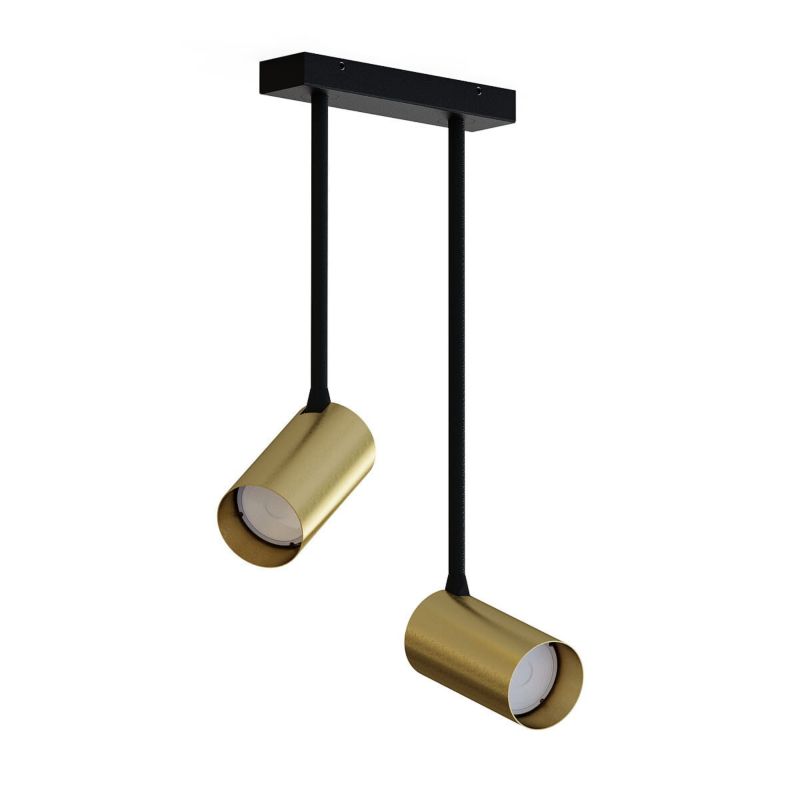 Lampa sufitowa wisząca Nowodvorski Lighting Mono 3393 czarna-mosiądz 31 cm szerokości 2xGU10 x 10W 1 szt.