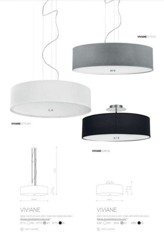 Lampa sufitowa wisząca Nowodvorski Lighting Viviane 9095 czarna-chromowana 50 cm średnicy 3xE27 x 60W 1 szt.