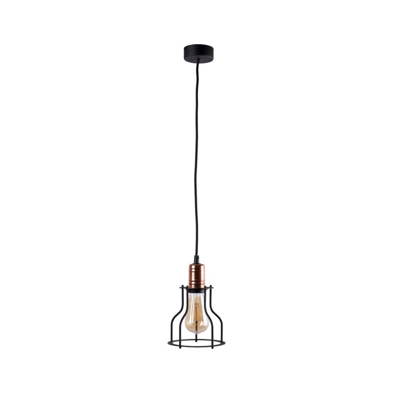 Lampa sufitowa wisząca Nowodvorski Lighting Workshop czarno-miedziana szerokość 15 cm 1xE27 x 60W 1 szt.