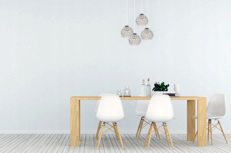 Lampa sufitowa wisząca okrągła Light Home LH Crystal 4x E27 60W biały/srebrny 1szt.