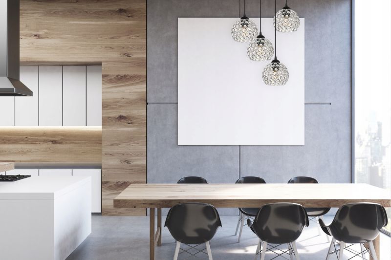 Lampa sufitowa wisząca okrągła Light Home LH Crystal 4x E27 60W czarny/srebrny 1szt.