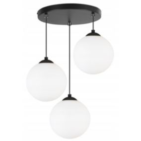 Lampa sufitowa wisząca okrągła Light Home LH Florence 3x E27 60W czarny 18cm 1szt.