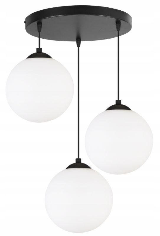 Lampa sufitowa wisząca okrągła Light Home LH Florence 3x E27 60W czarny/biały 18cm 1szt.