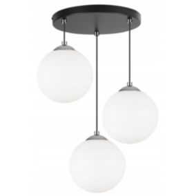 Lampa sufitowa wisząca okrągła Light Home LH Florence 3x E27 60W czarny/chrom 18cm 1szt.