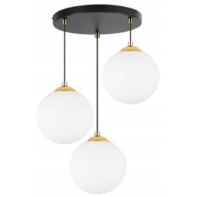 Lampa sufitowa wisząca okrągła Light Home LH Florence 3x E27 60W czarny/złoty 18cm 1szt.