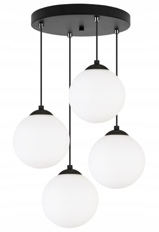 Lampa sufitowa wisząca okrągła Light Home LH Florence 4x E27 60W czarny 18cm 1szt.