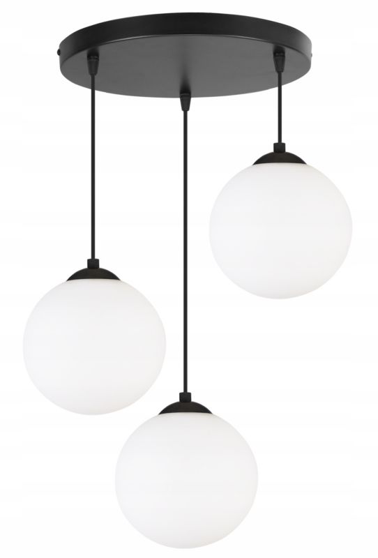 Lampa sufitowa wisząca okrągła Light Home LH Florence 4x E27 60W czarny/biały 15cm 1szt.