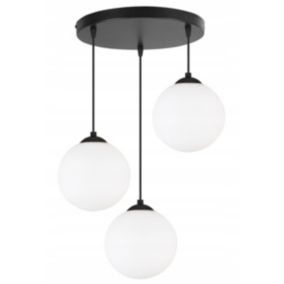 Lampa sufitowa wisząca okrągła Light Home LH Florence 4x E27 60W czarny/biały 15cm 1szt.