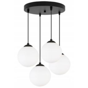 Lampa sufitowa wisząca okrągła Light Home LH Florence 4x E27 60W czarny/biały 15cm 1szt.
