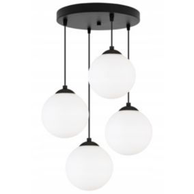 Lampa sufitowa wisząca okrągła Light Home LH Florence 4x E27 60W czarny/biały 18cm 1szt.