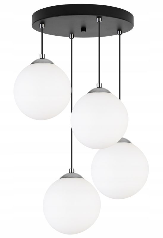 Lampa sufitowa wisząca okrągła Light Home LH Florence 4x E27 60W czarny/chrom 18cm 1szt.