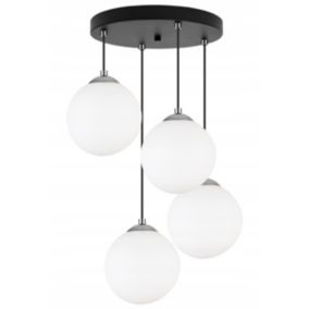 Lampa sufitowa wisząca okrągła Light Home LH Florence 4x E27 60W czarny/chrom 18cm 1szt.