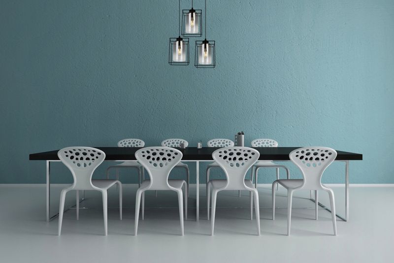 Lampa sufitowa wisząca okrągła Light Home LH Hella Cage 3x E27 60W szkło grafitowy 1szt.