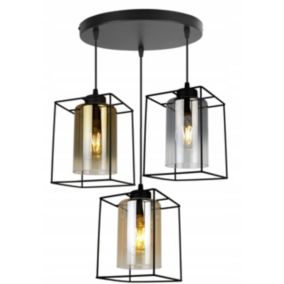 Lampa sufitowa wisząca okrągła Light Home LH Hella Cage 3x E27 60W szkło multikolor 1szt.
