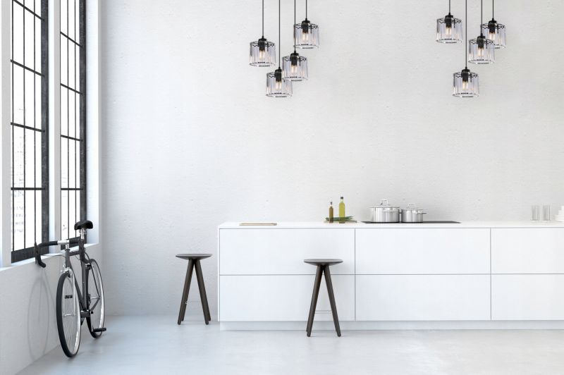 Lampa sufitowa wisząca okrągła Light Home LH Holdi 4x E27 60W klosz bezbarwne szkło 14cm 1szt.