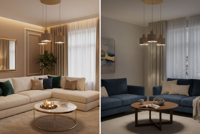 Lampa sufitowa wisząca okrągła Light Home LH Panta 3x E27 kaszmirowy/złoty 1szt.