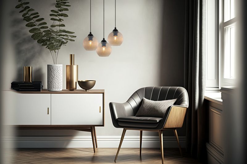 Lampa sufitowa wisząca okrągła Light Home LH Riffle Kula 3x E27 60W miodowy 1szt.