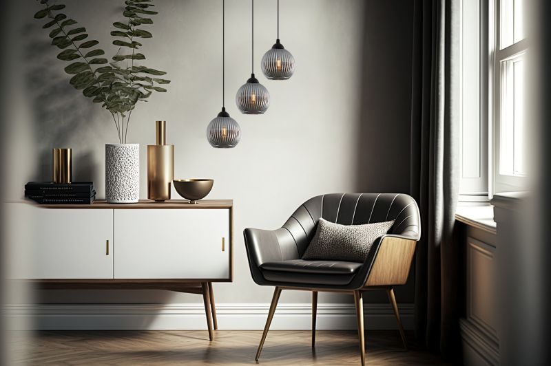 Lampa sufitowa wisząca okrągła Light Home LH Riffle Kula 3x E27 60W szary 1szt.