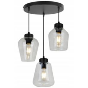 Lampa sufitowa wisząca okrągła Light Home LH Rijeka 3x E27 60W bezbarwny 1szt