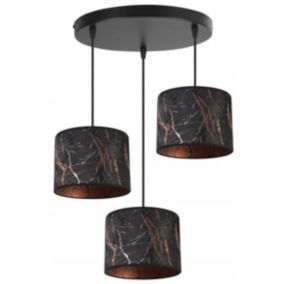 Lampa sufitowa wisząca okrągła Light Home LH Werona 3x E27 60W czarny/miedziany 1szt.