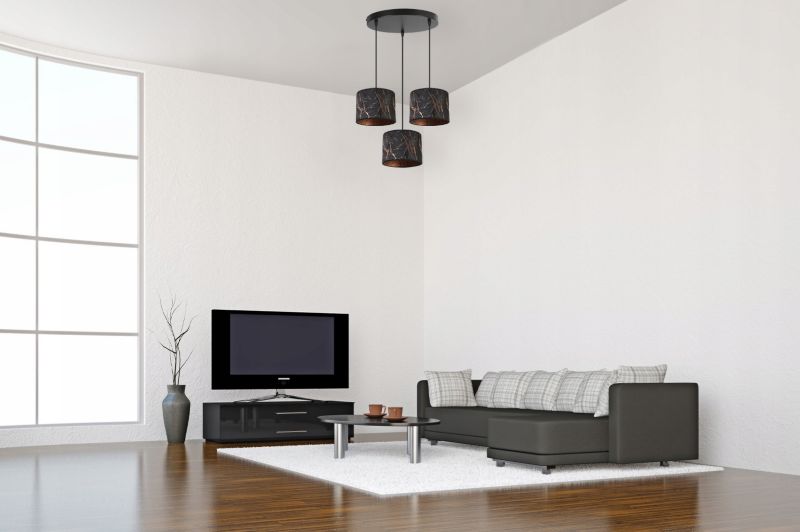 Lampa sufitowa wisząca okrągła Light Home LH Werona 3x E27 60W czarny/miedziany 1szt.