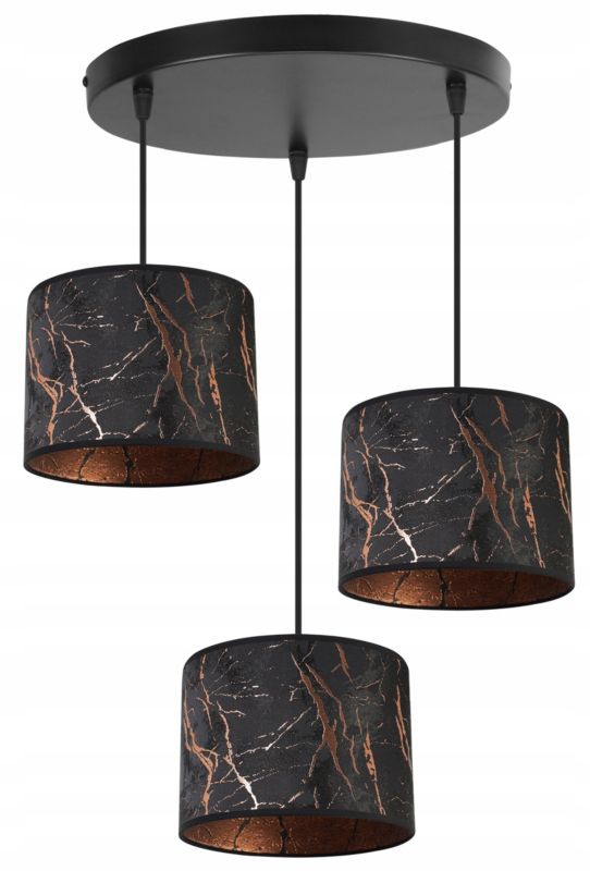 Lampa sufitowa wisząca okrągła Light Home LH Werona 3x E27 60W czarny/miedziany 1szt.