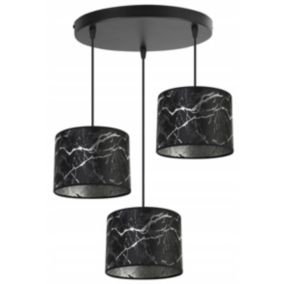 Lampa sufitowa wisząca okrągła Light Home LH Werona 3x E27 60W czarny/srebrny 1szt.
