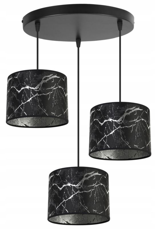 Lampa sufitowa wisząca okrągła Light Home LH Werona 3x E27 60W czarny/srebrny 1szt.