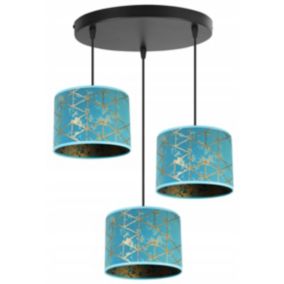Lampa sufitowa wisząca okrągła Light Home LH Werona 3x E27 60W niebieski 1szt.