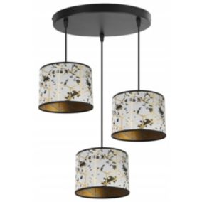 Lampa sufitowa wisząca okrągła Light Home LH Werona 3x E27 60W szary/złoty 1szt.