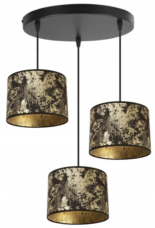 Lampa sufitowa wisząca okrągła Light Home LH Werona 3x E27 60W złoty/czarny 1szt.