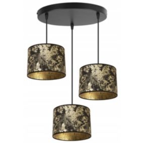Lampa sufitowa wisząca okrągła Light Home LH Werona 3x E27 60W złoty/czarny 1szt.
