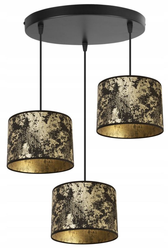 Lampa sufitowa wisząca okrągła Light Home LH Werona 3x E27 60W złoty/czarny 1szt.